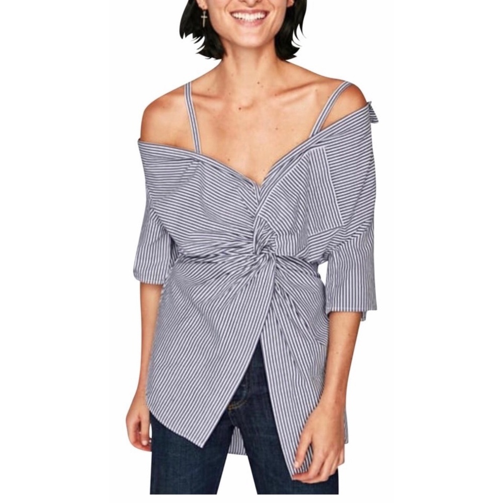 ZARA Striped Knotted Shirt